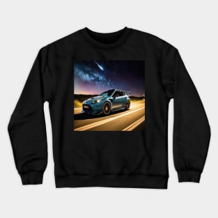 Coche rally de noche Crewneck Sweatshirt